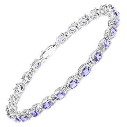 6.00 Carat Genuine Tanzanite .925 Sterling Silver Bracelet Bids.com