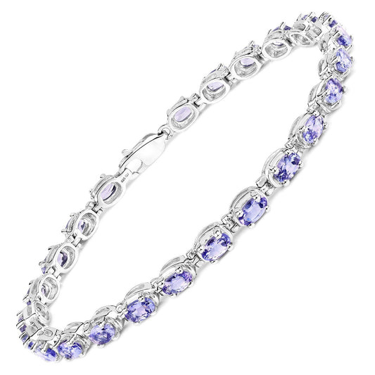 6.00 Carat Genuine Tanzanite .925 Sterling Silver Bracelet Bids.com