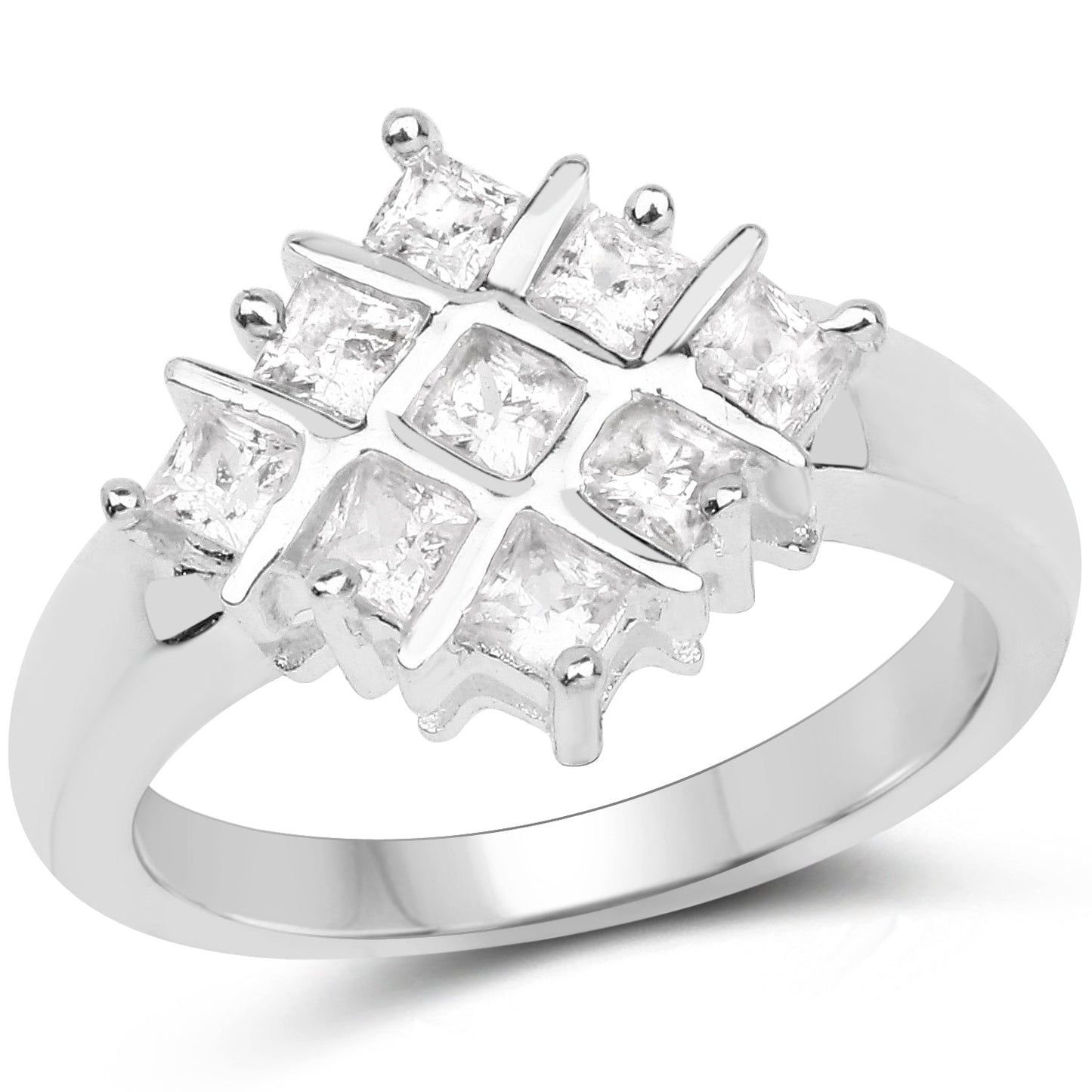 1.08 Carat Genuine White Sapphire .925 Sterling Silver Ring Bids.com