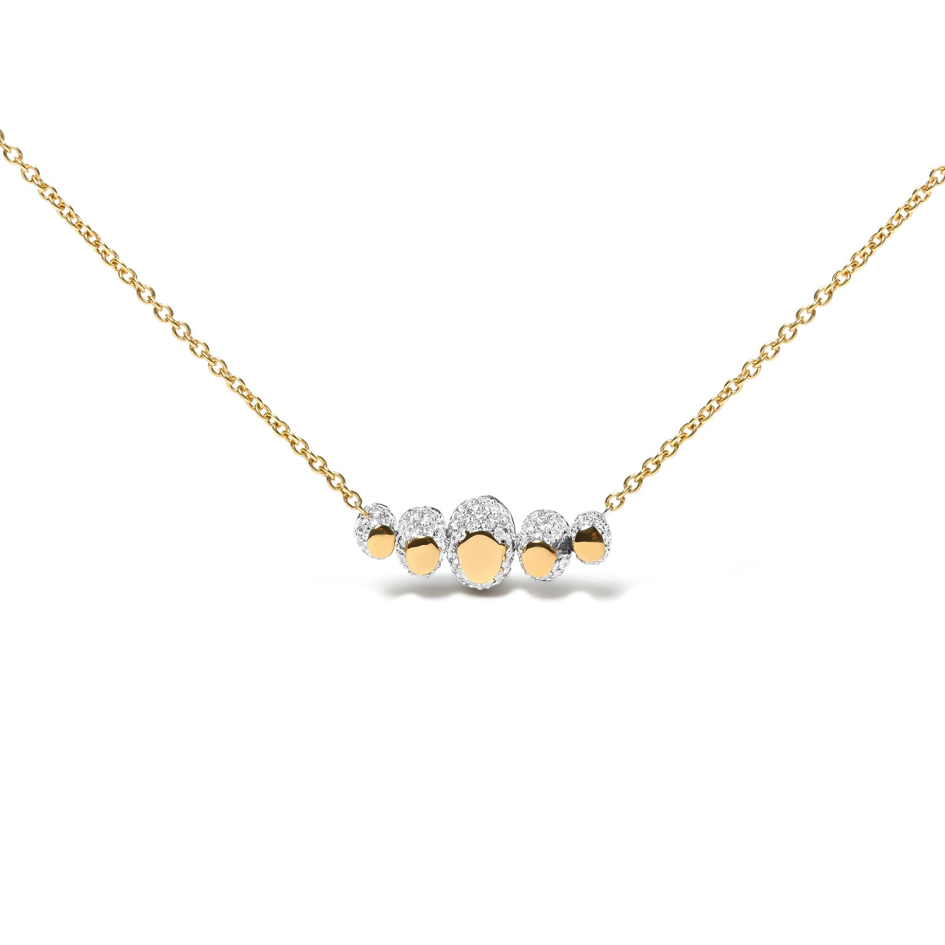18K Rose Gold 3/4 Cttw Pave Diamonds and Graduated Green Tsavorite Gemstone Curved Bar Choker Necklace (G-H Color, SI1-SI2 Clarity) - Adjustable up to 14" - 16.5" Bids.com