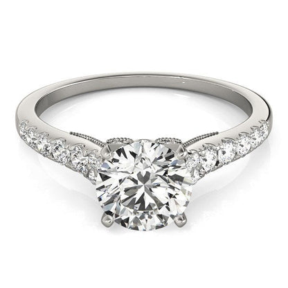 14k White Gold Diamond Engagement Ring With Single Row Band (1 3/4 cttw) Bids.com