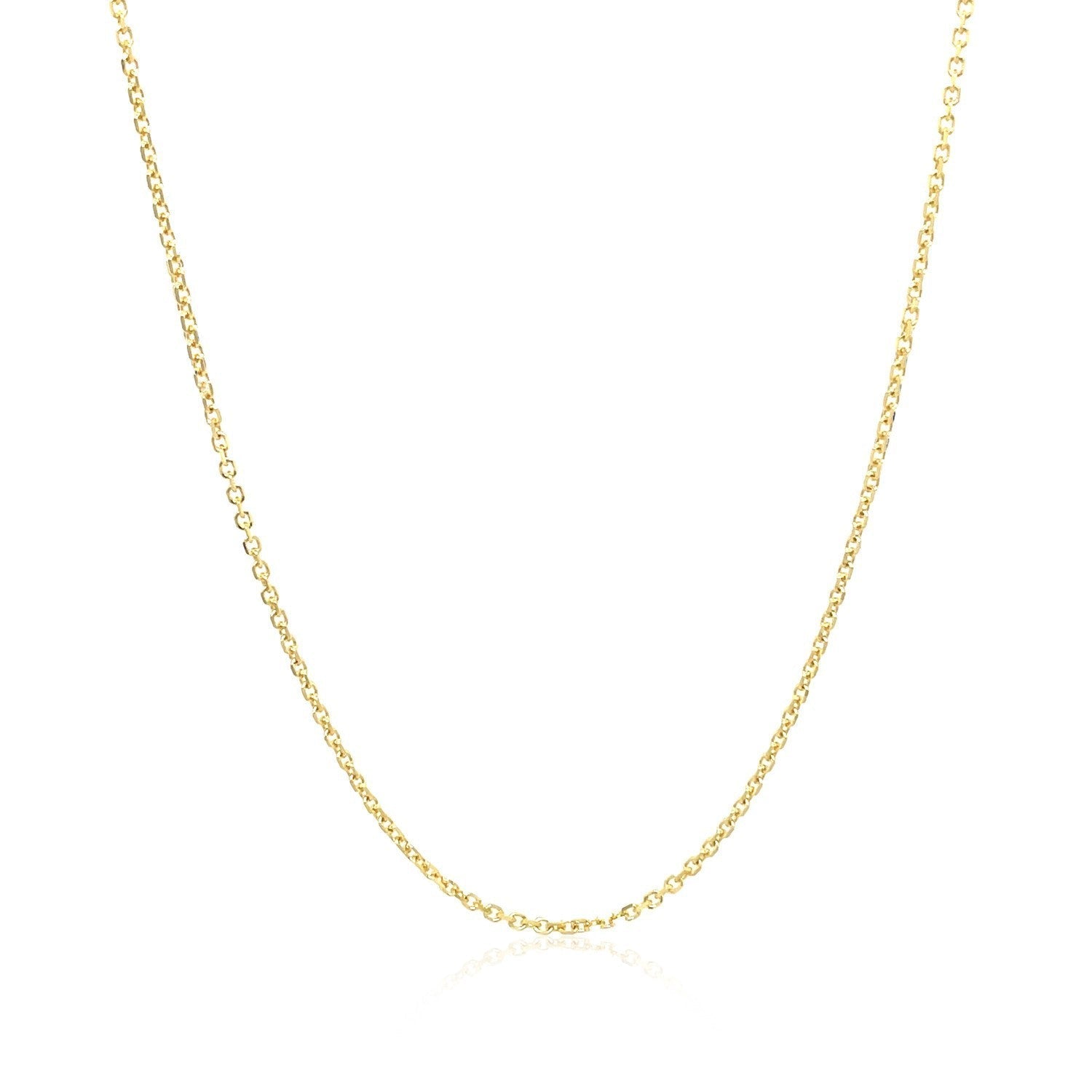 14k Yellow Gold Diamond Cut Cable Link Chain 1.1mm Bids.com