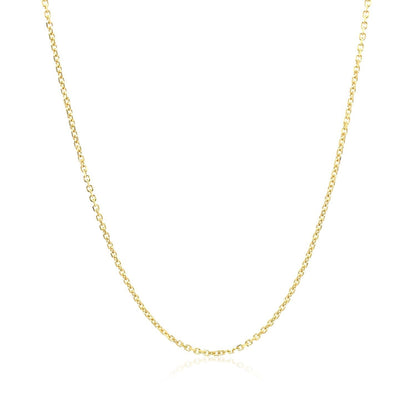 14k Yellow Gold Diamond Cut Cable Link Chain 1.1mm Bids.com