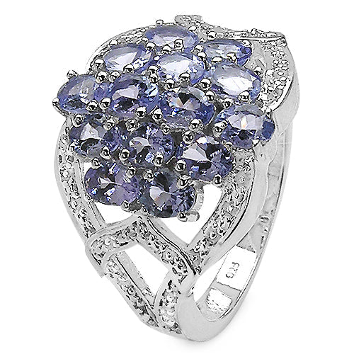 2.38 Carat Genuine Tanzanite .925 Sterling Silver Ring Bids.com