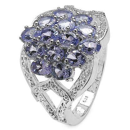 2.38 Carat Genuine Tanzanite .925 Sterling Silver Ring Bids.com