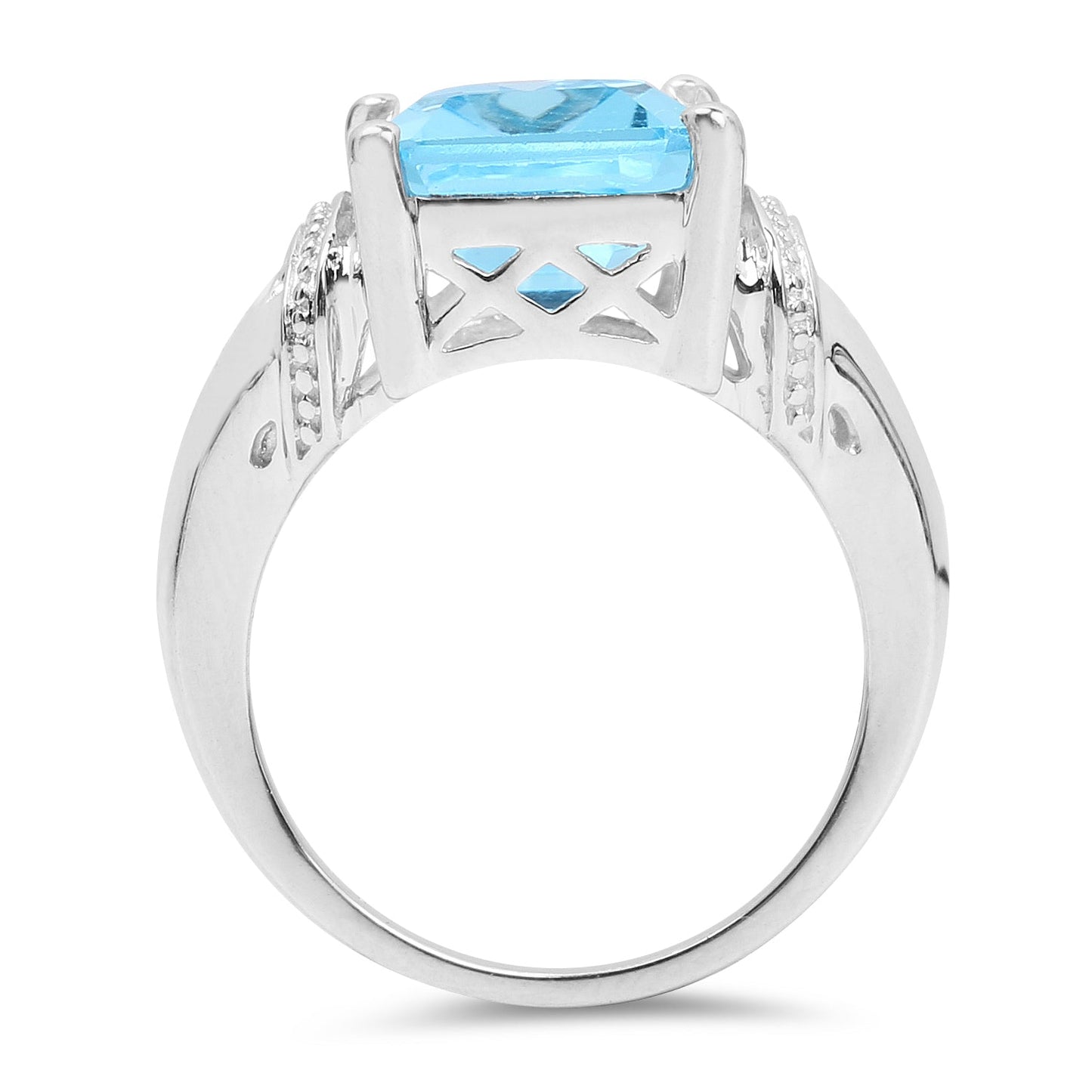 8.89 Carat Genuine Swiss Blue Topaz .925 Sterling Silver Ring Bids.com