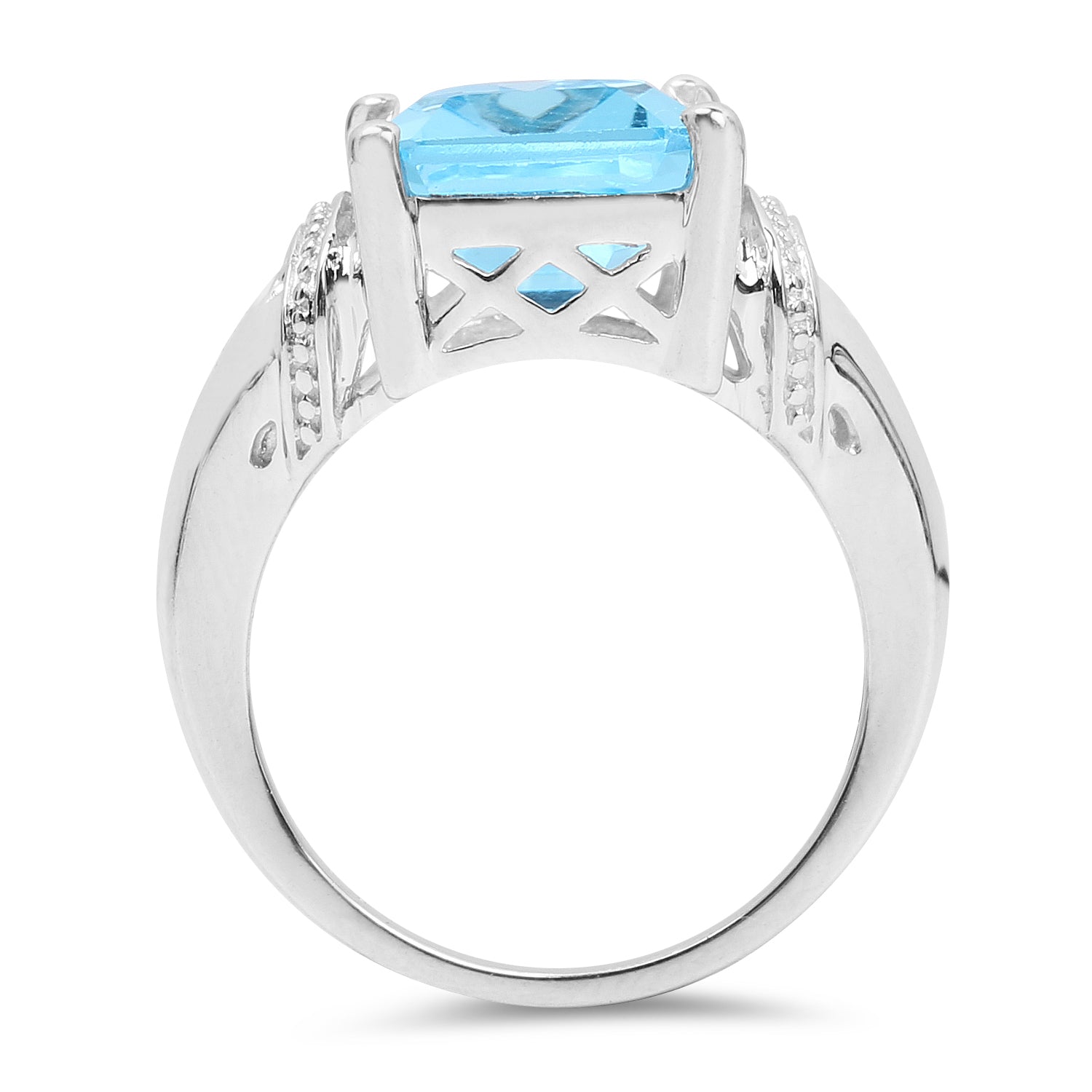 8.89 Carat Genuine Swiss Blue Topaz .925 Sterling Silver Ring Bids.com