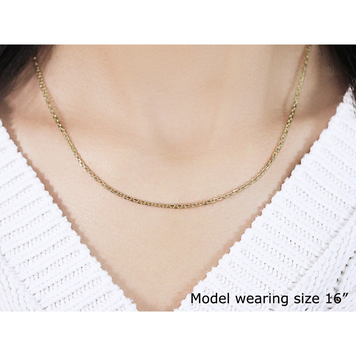 18k Yellow Gold Diamond Cut Cable Link Chain (1.90 mm) Bids.com