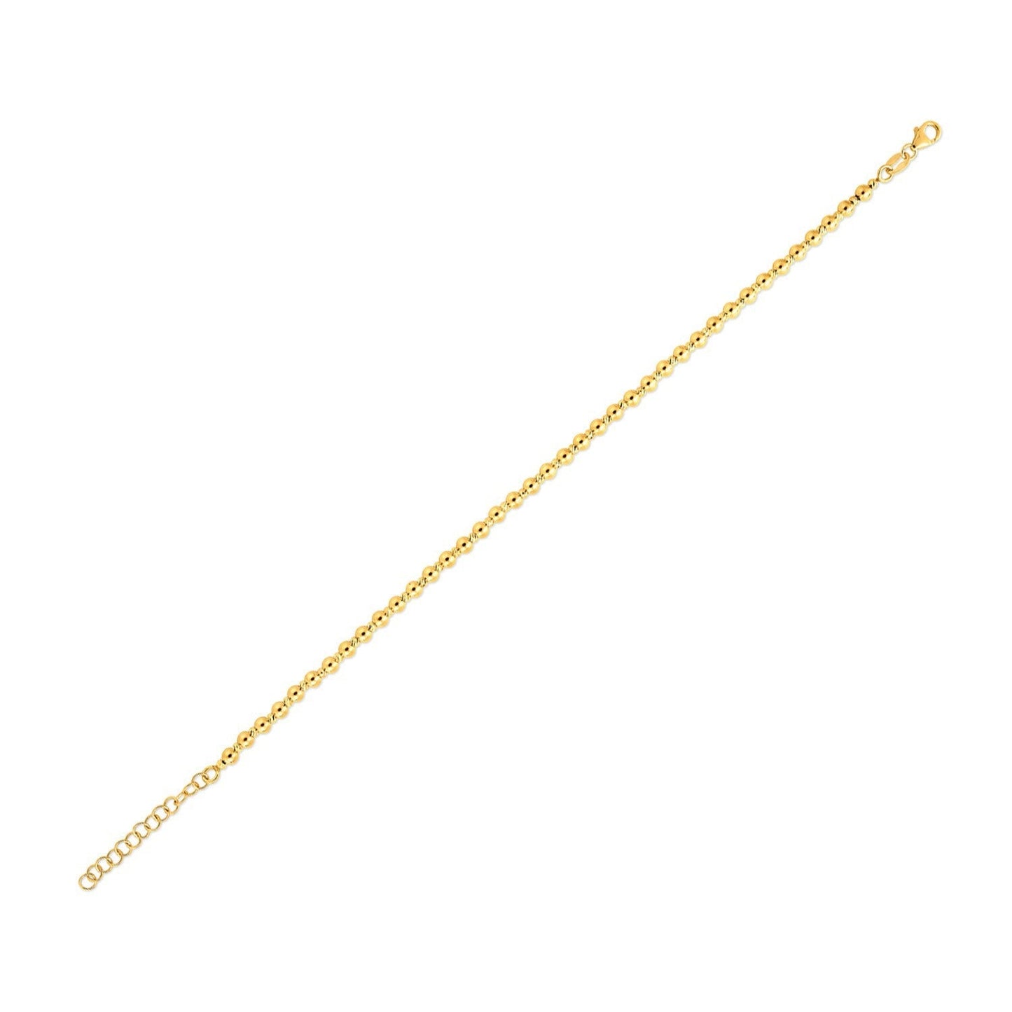 14k Yellow Gold Spaced Bead Bracelet  (3.00 mm) Bids.com