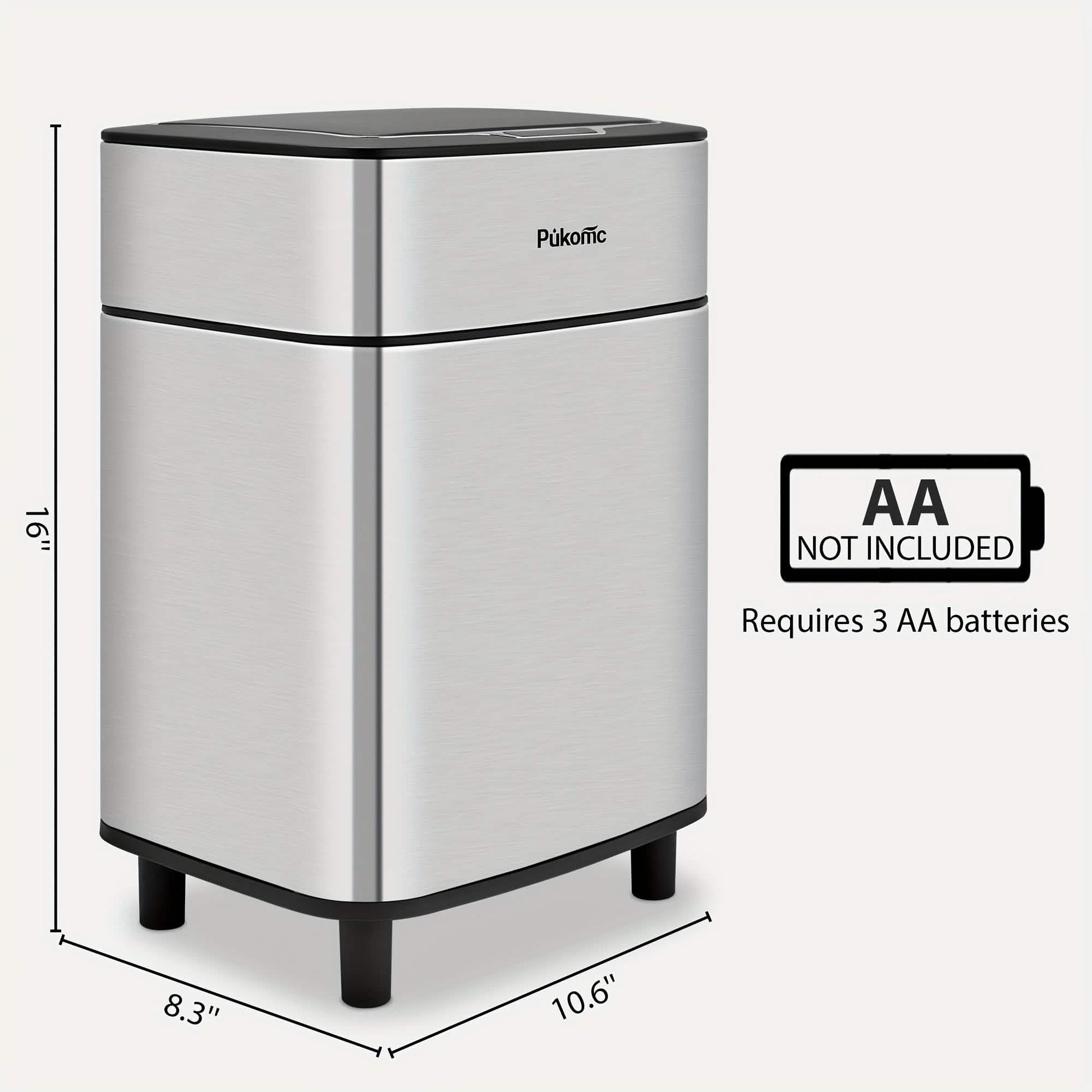 Automatic Stainless Steel Sensor Trash Can – Hands-free Quiet Close & Odor-Control System DailySale