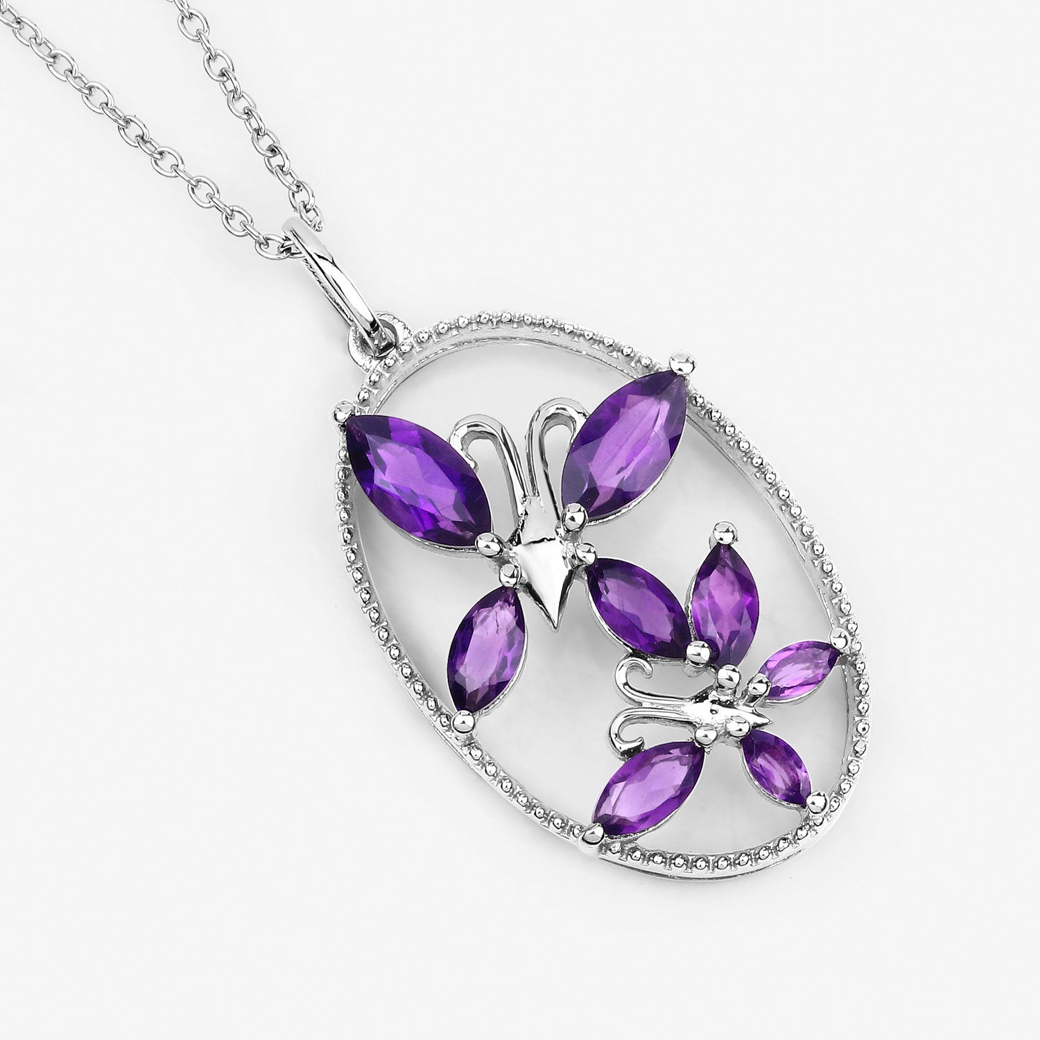 2.12 Carat Genuine Amethyst .925 Sterling Silver Pendant Bids.com