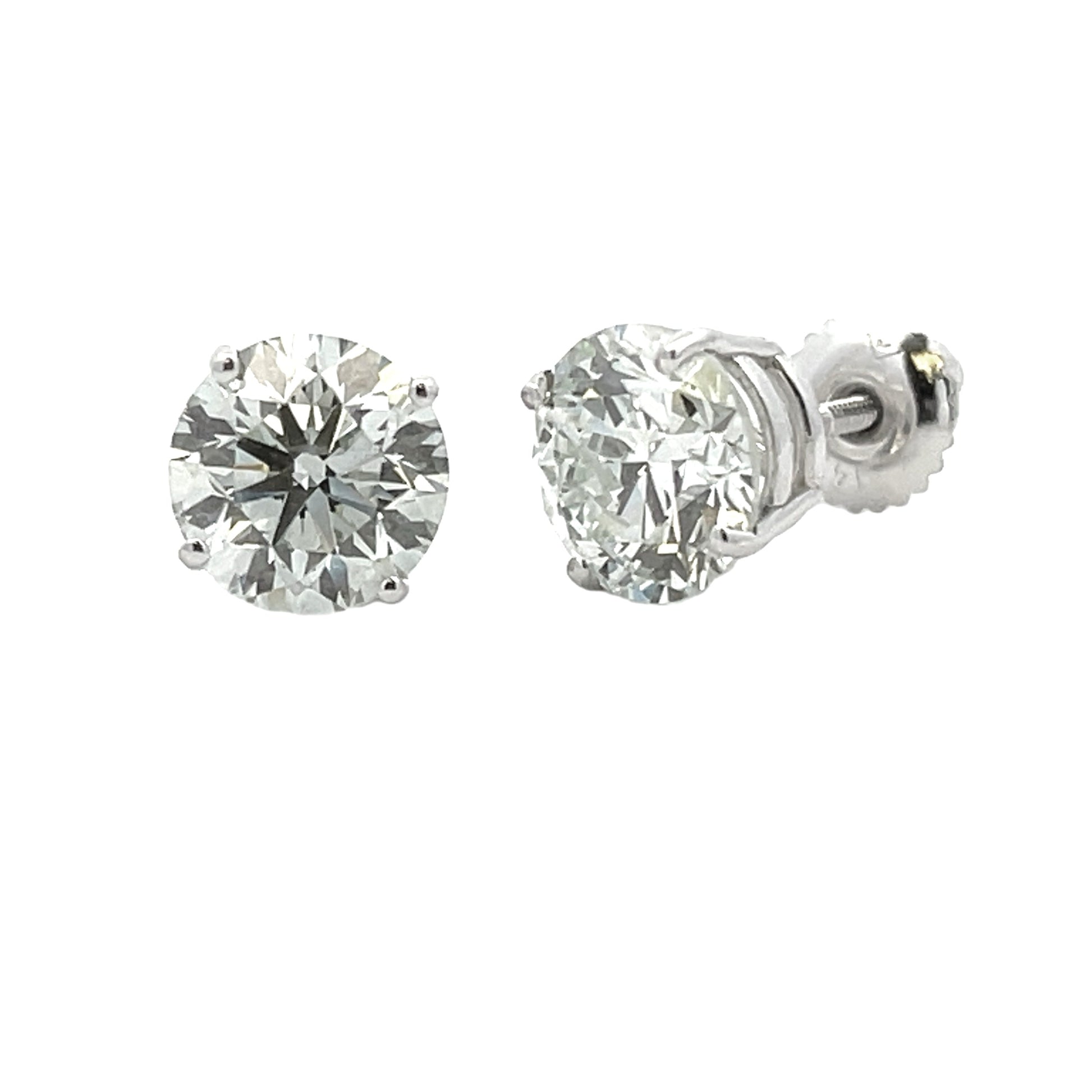 4.00ct Lab Grown Diamond Stud Earrings 14KT White Gold Bids.com