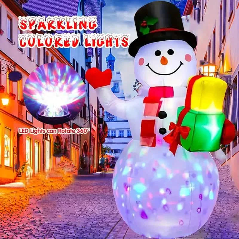 5FT Rotating Christmas Inflatable Snowman Decoration with 360° Colorful LED Lights DailySale