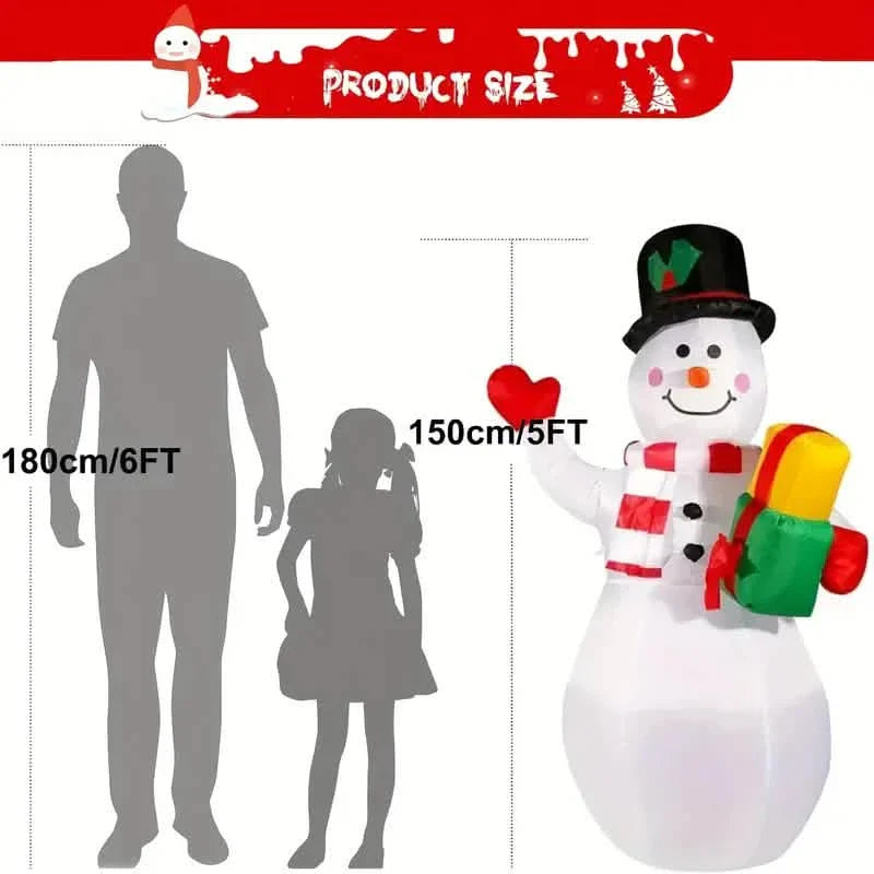 5FT Rotating Christmas Inflatable Snowman Decoration with 360° Colorful LED Lights DailySale