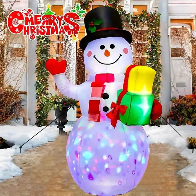 5FT Rotating Christmas Inflatable Snowman Decoration with 360° Colorful LED Lights DailySale