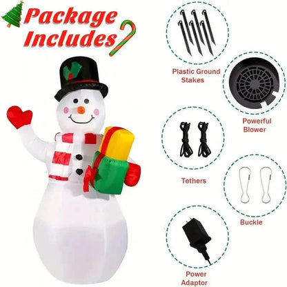 5FT Rotating Christmas Inflatable Snowman Decoration with 360° Colorful LED Lights DailySale