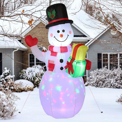 5FT Snowman Inflatable Outdoor Decoration Rotating LED Lights DailySale
