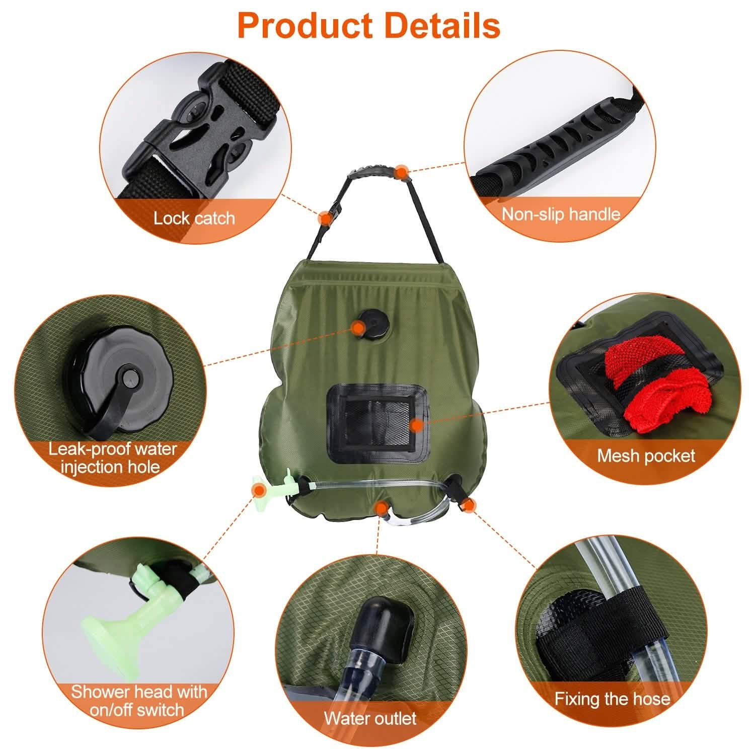 5Gal Solar Heating Camping Shower Bag DailySale