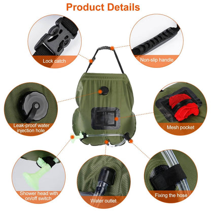 5Gal Solar Heating Camping Shower Bag DailySale