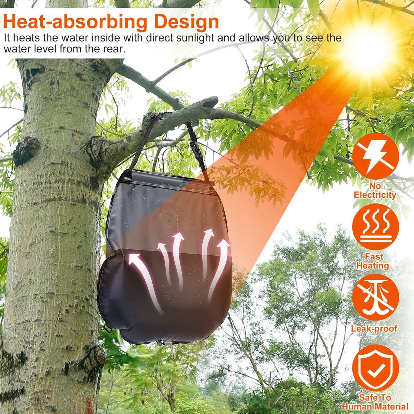 5Gal Solar Heating Camping Shower Bag DailySale