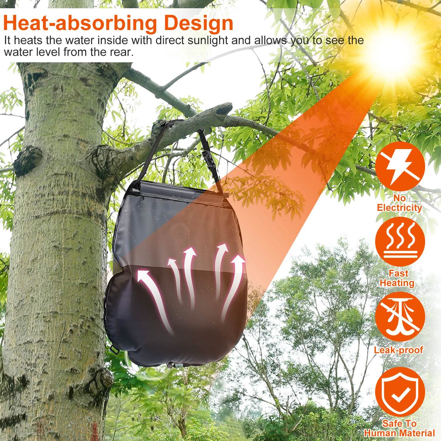 5Gal Solar Heating Camping Shower Bag DailySale