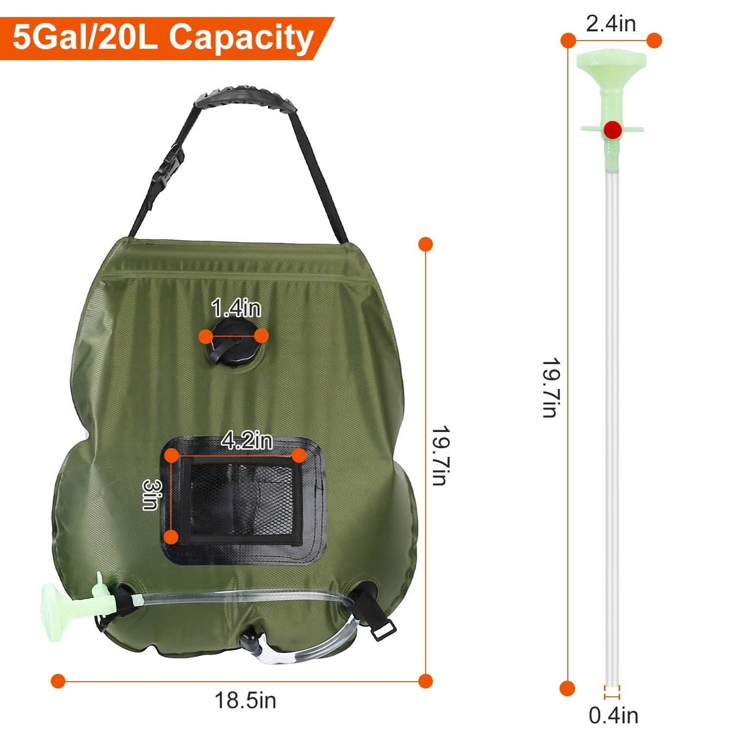 5Gal Solar Heating Camping Shower Bag DailySale