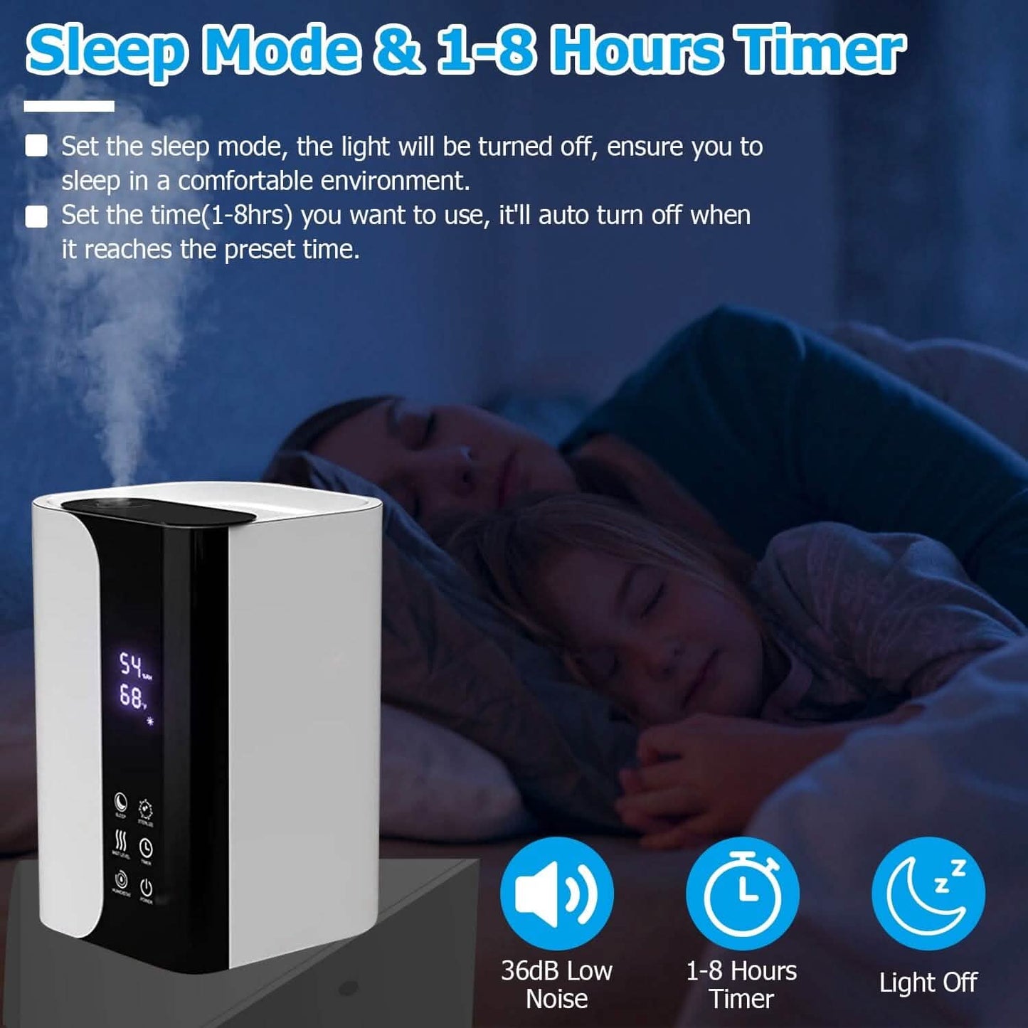 5L Gal Humidifier Top Fill Cool Mist with Essential Oils Diffuser Filter DailySale