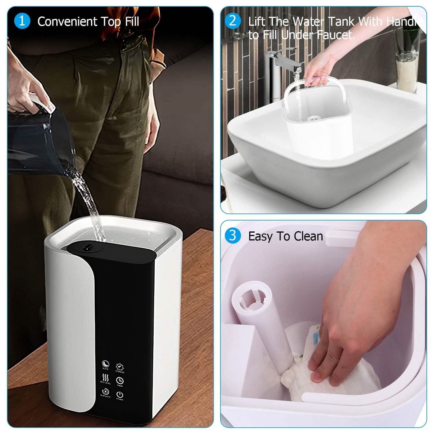 5L Gal Humidifier Top Fill Cool Mist with Essential Oils Diffuser Filter DailySale