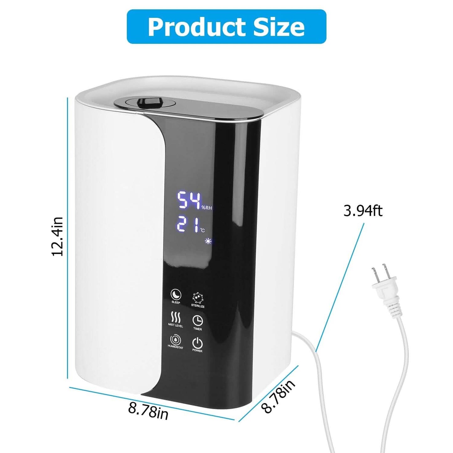 5L Gal Humidifier Top Fill Cool Mist with Essential Oils Diffuser Filter DailySale