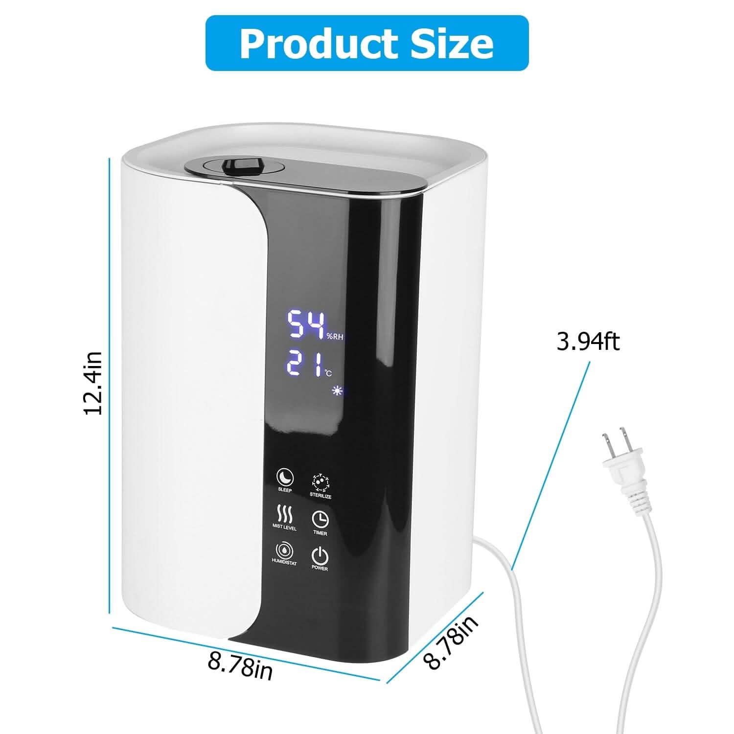 5L Gal Humidifier Top Fill Cool Mist with Essential Oils Diffuser Filter DailySale