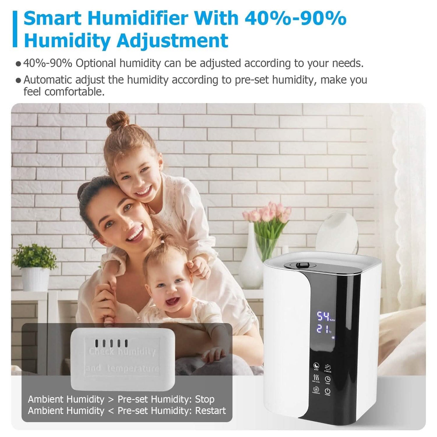 5L Gal Humidifier Top Fill Cool Mist with Essential Oils Diffuser Filter DailySale