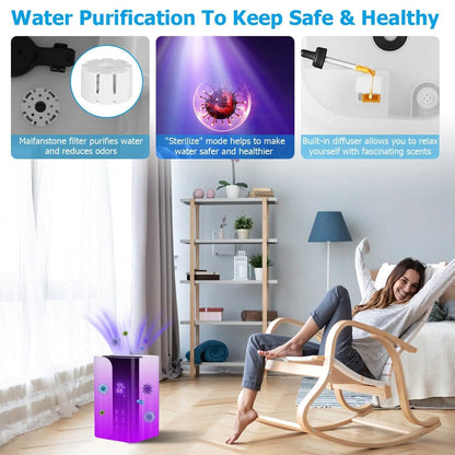 5L Gal Humidifier Top Fill Cool Mist with Essential Oils Diffuser Filter DailySale
