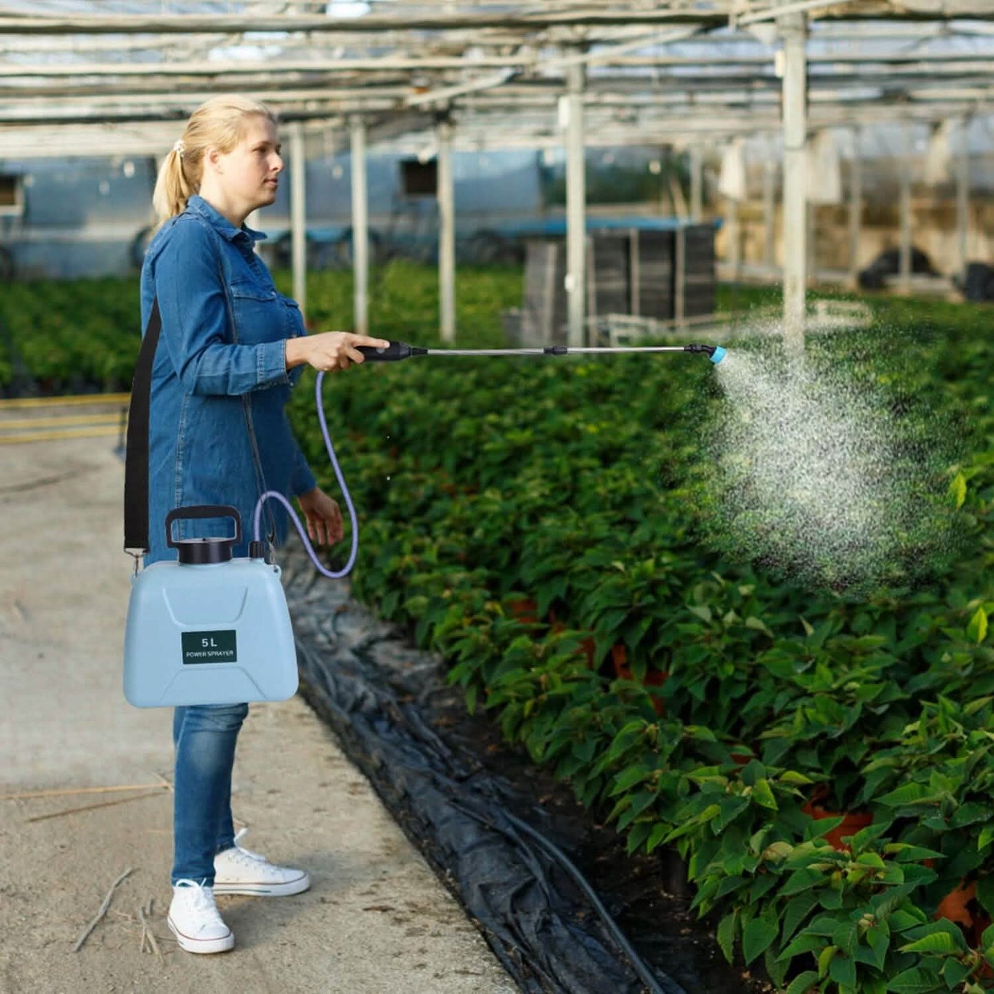 5L/1/3 Gallon Electric Plant Sprayer Telescopic Rechargeable with 3 Spray Sprouts DailySale