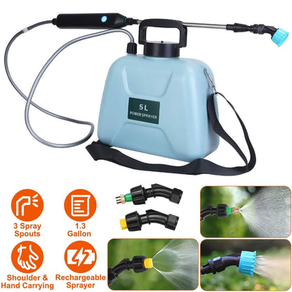 5L/1/3 Gallon Electric Plant Sprayer Telescopic Rechargeable with 3 Spray Sprouts DailySale