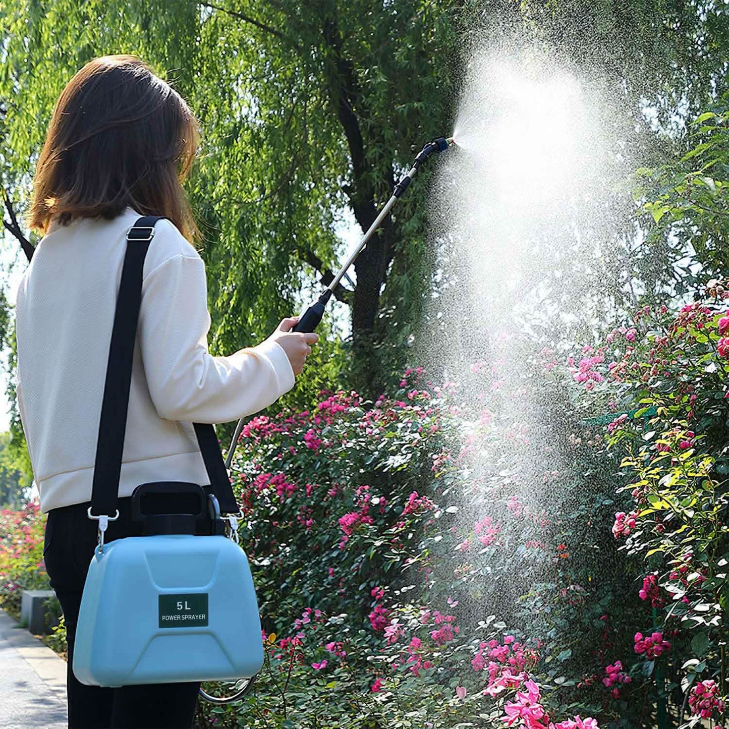 5L/1/3 Gallon Electric Plant Sprayer Telescopic Rechargeable with 3 Spray Sprouts DailySale