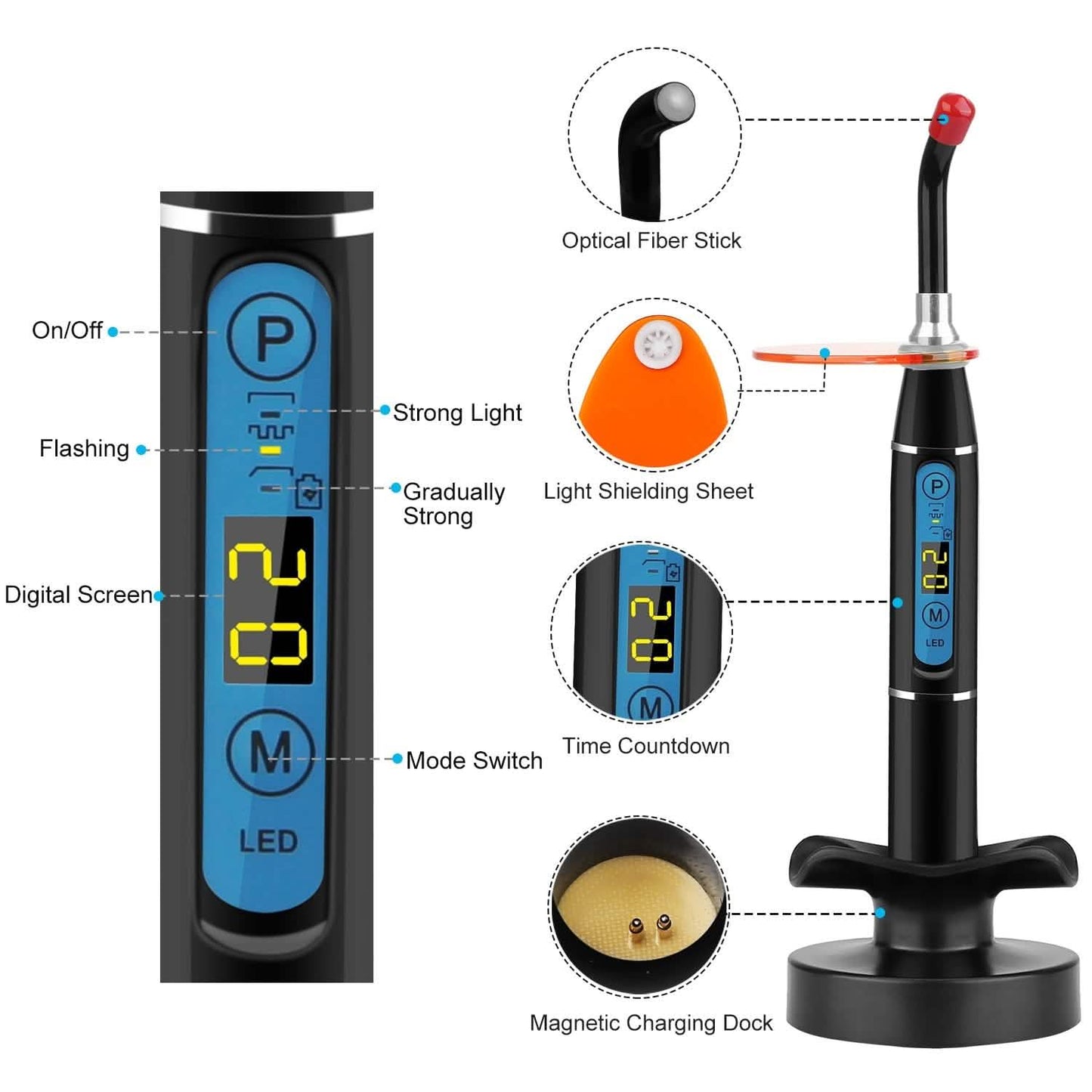 5W Cordless Dental LED Curing Light DailySale