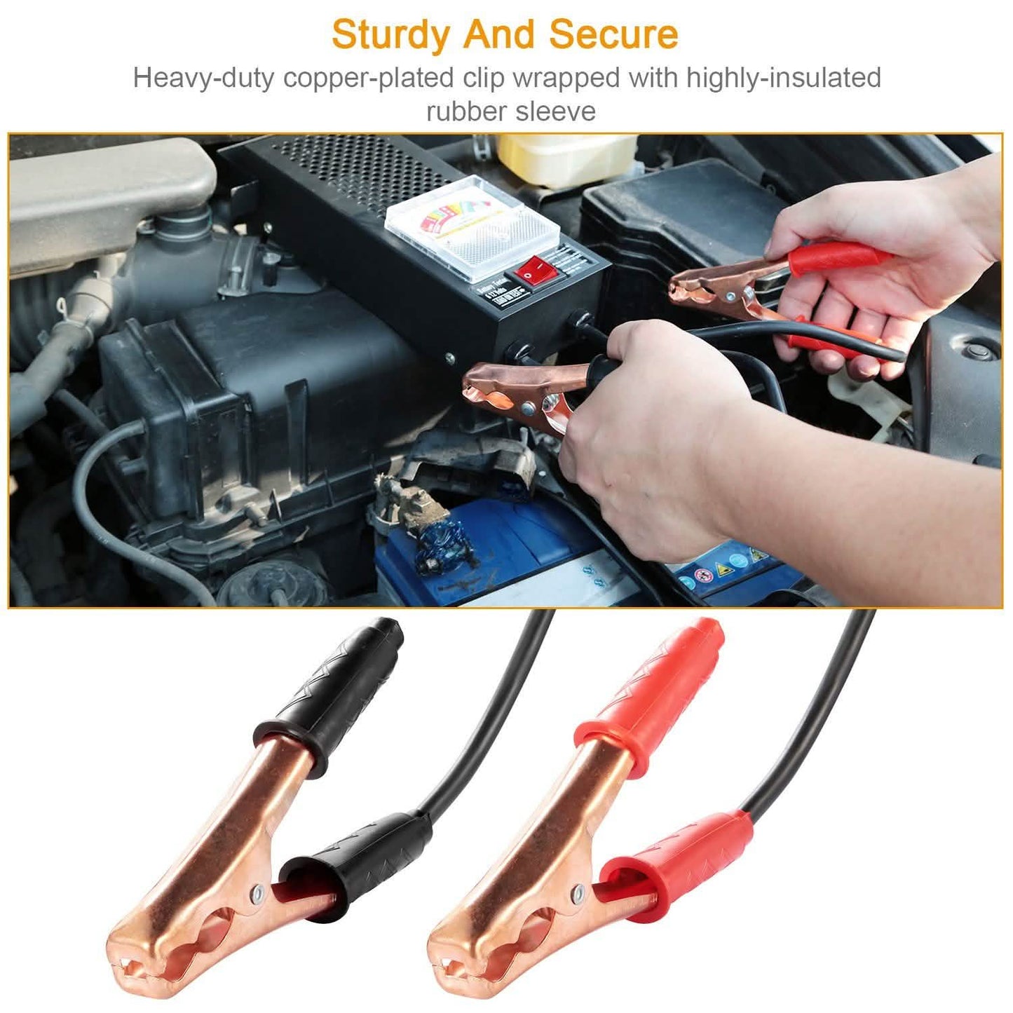 6-12V Automotive Battery Tester with Heavy Duty Insulated Copper Clips DailySale
