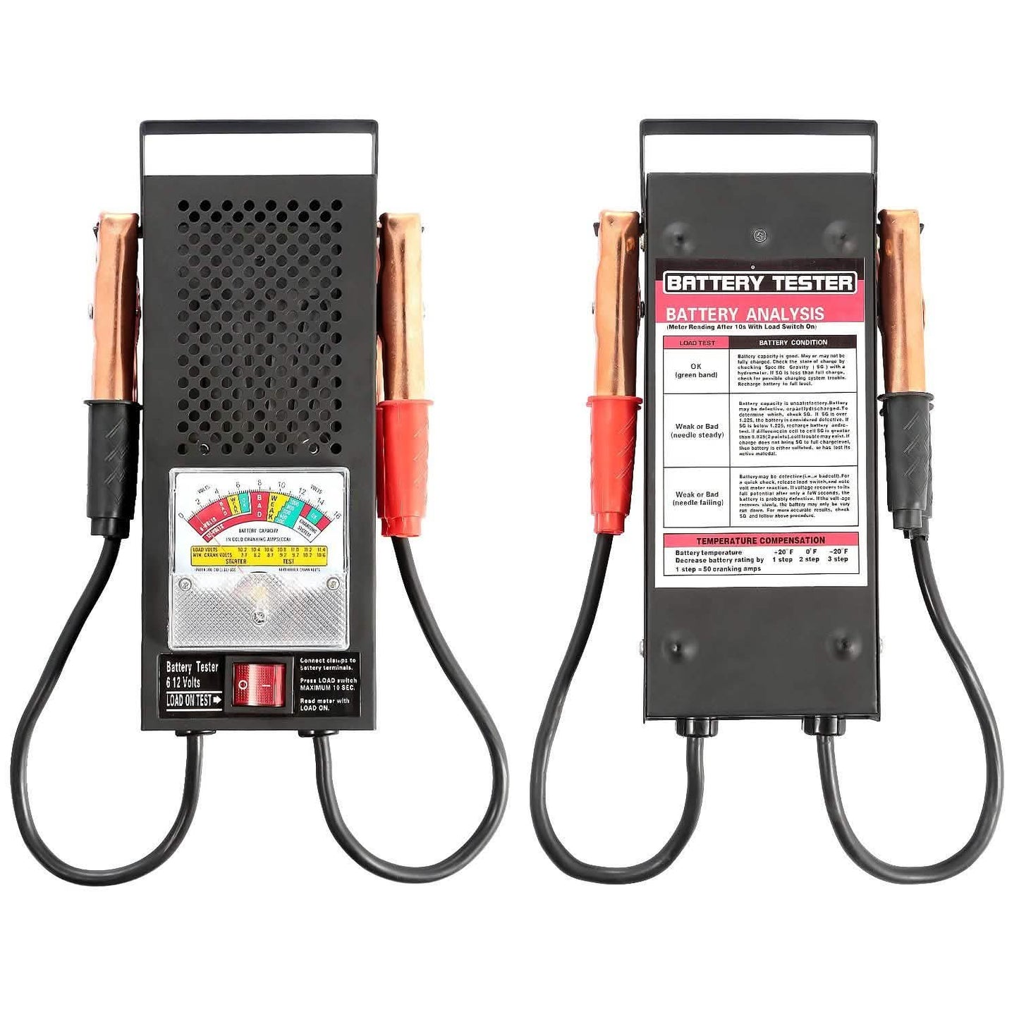6-12V Automotive Battery Tester with Heavy Duty Insulated Copper Clips DailySale