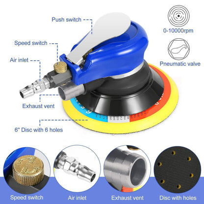 6" Air Random Orbital Sander Pneumatic DailySale