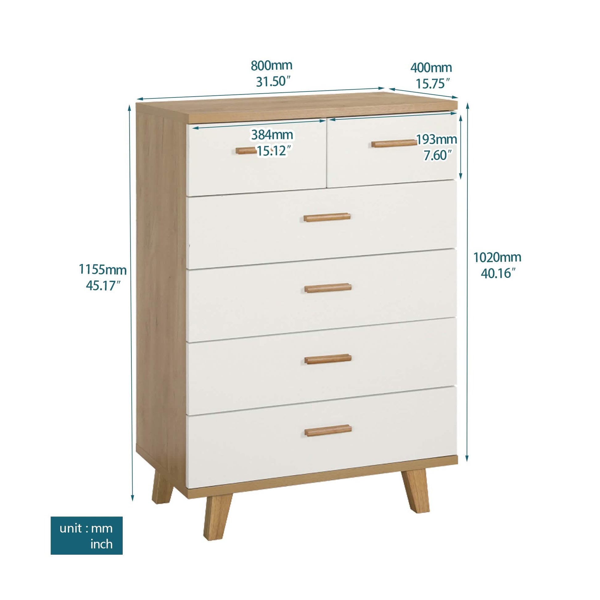 6 Drawer Dresser with Handle DailySale