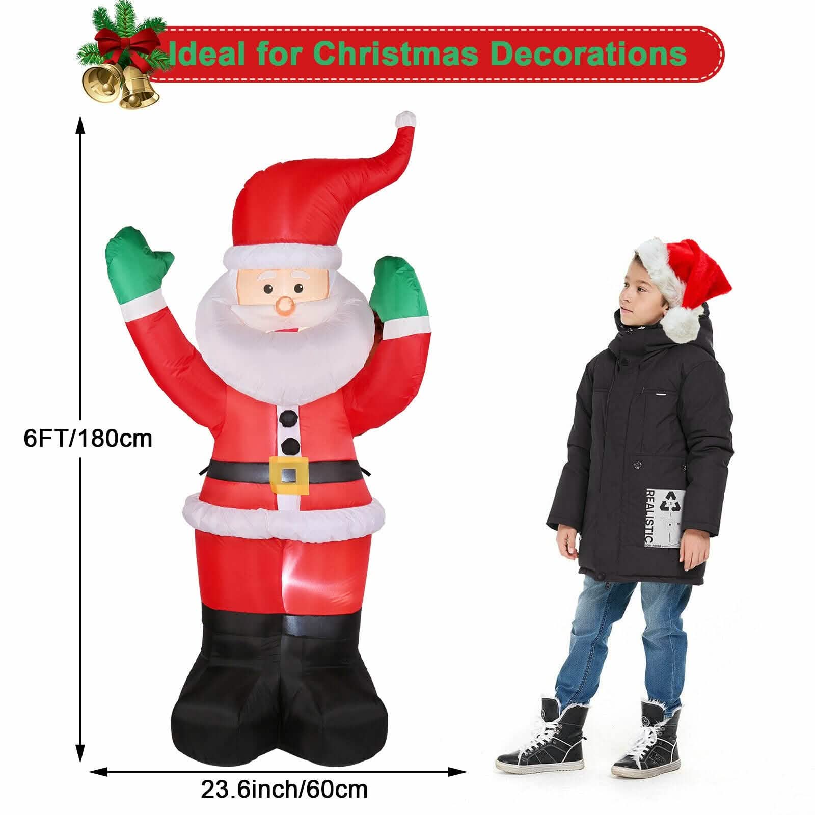 6 Ft. Santa Claus Inflatable Outdoor Decoration DailySale