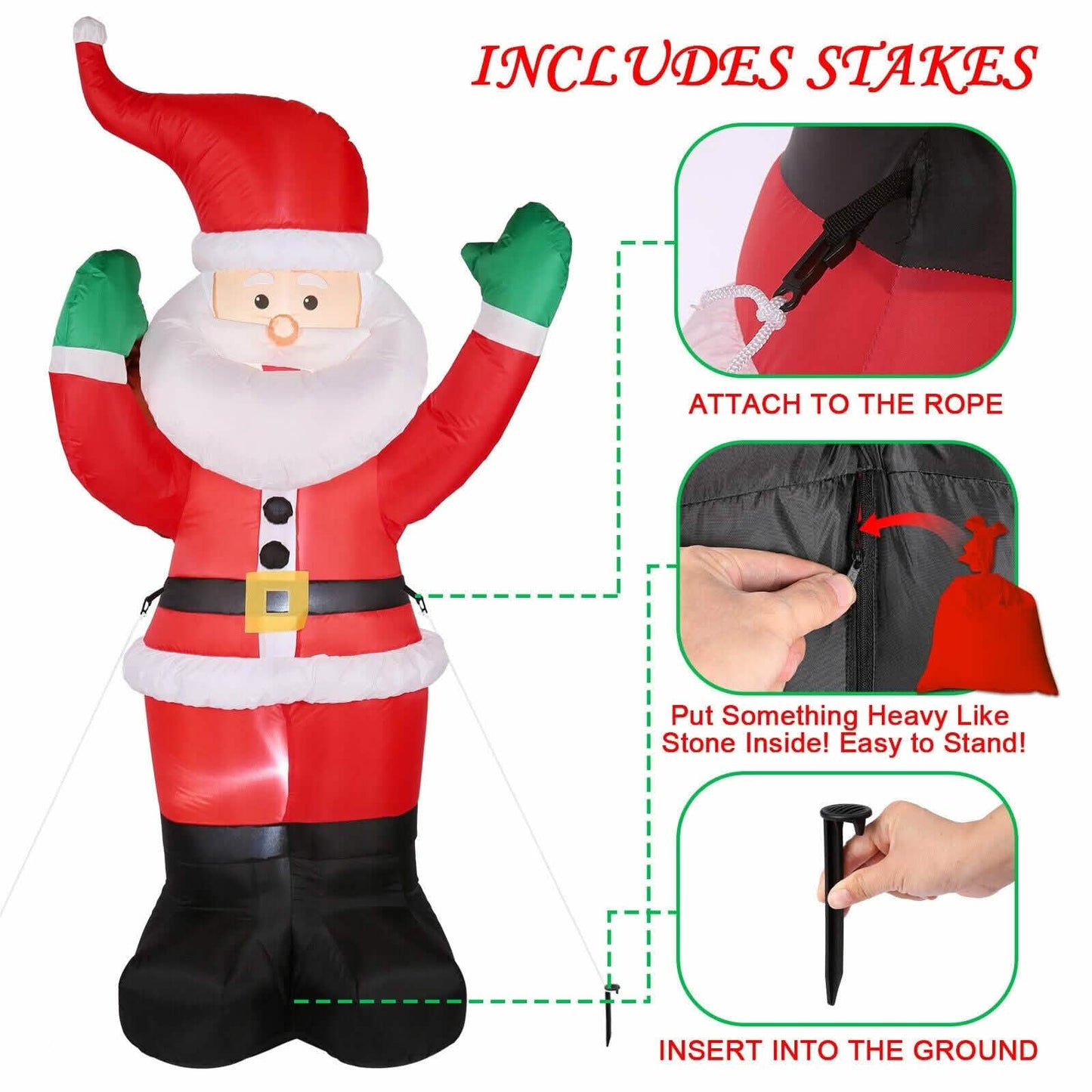 6 Ft. Santa Claus Inflatable Outdoor Decoration DailySale
