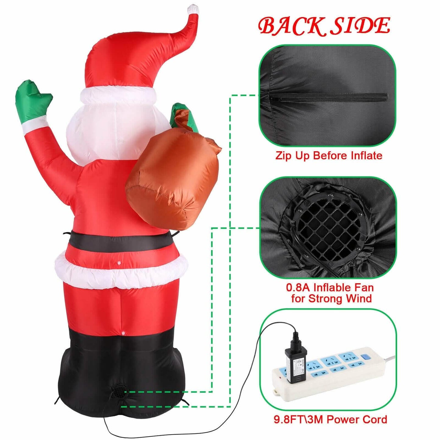 6 Ft. Santa Claus Inflatable Outdoor Decoration DailySale