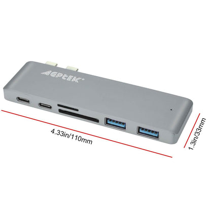 6-in-1 Type-C USB-C Hub Adapter Dual USB 3.0 Port Thunderbolt 3 DailySale