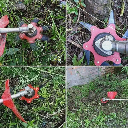 6 Leaves Lawn Mower Blade Metal Brush Cutter Blades Trimmer Blade DailySale