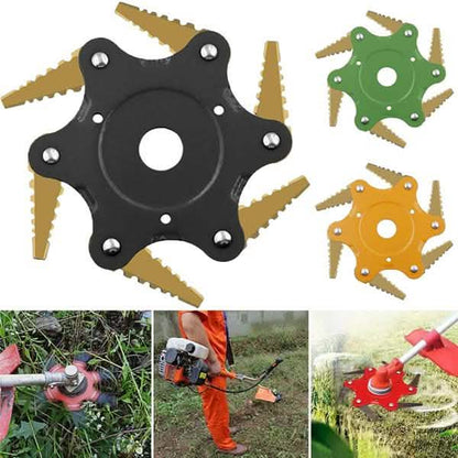 6 Leaves Lawn Mower Blade Metal Brush Cutter Blades Trimmer Blade DailySale