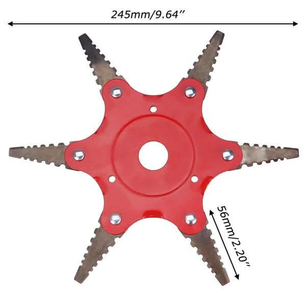 6 Leaves Lawn Mower Blade Metal Brush Cutter Blades Trimmer Blade DailySale