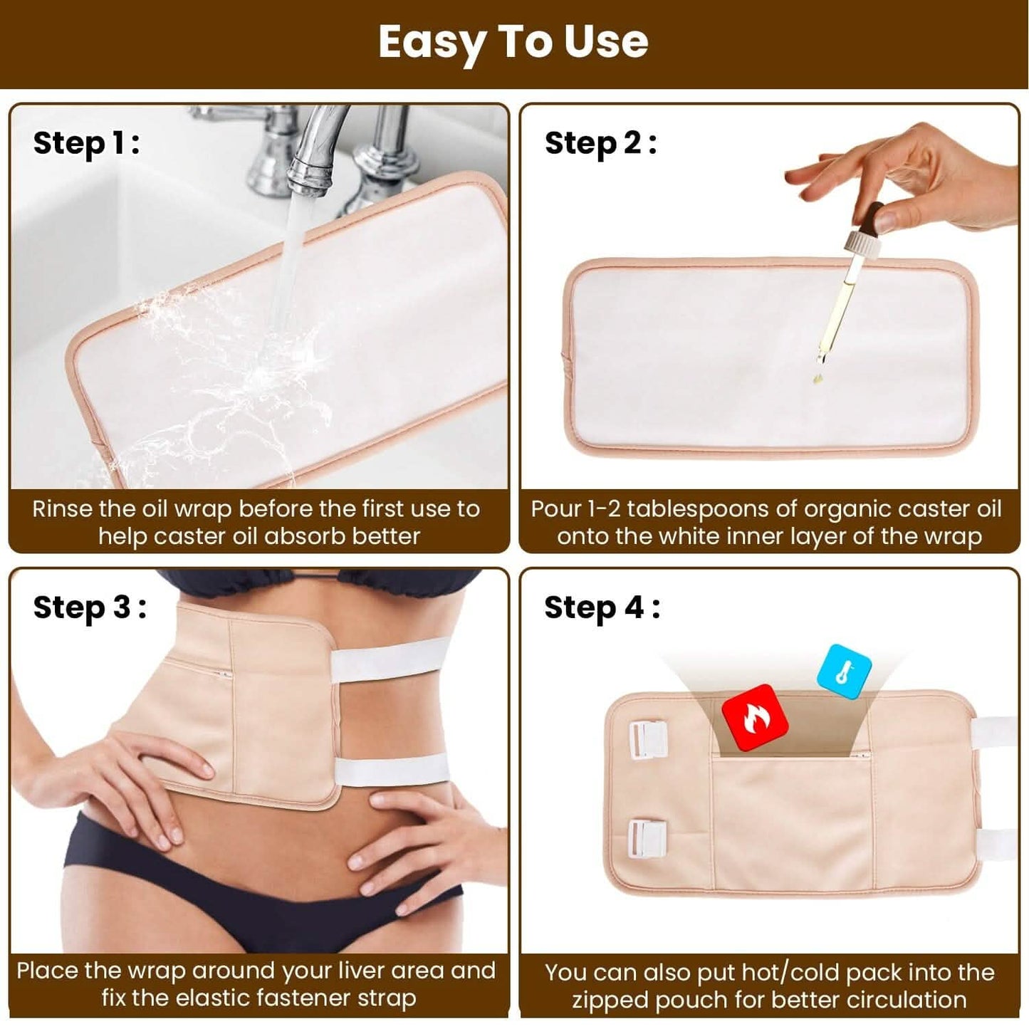 6-Pack: Castor Oil Wrap Set DailySale