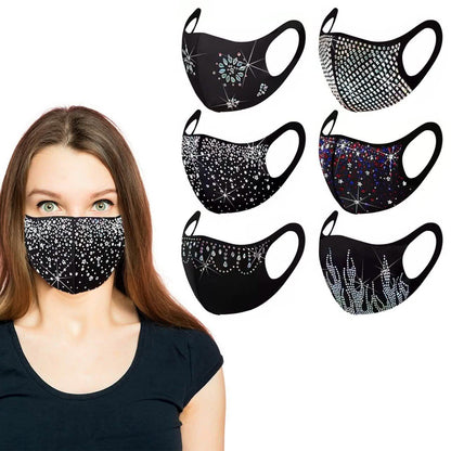 6-Pack: Celebrity Holiday Bling Rhinestone Face Mask DailySale
