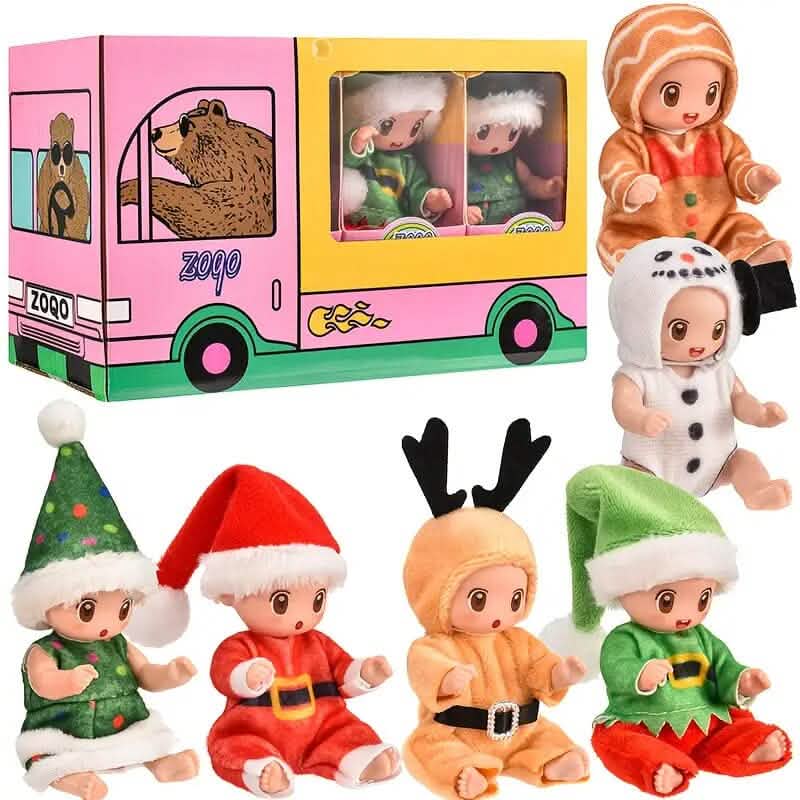 6-Pack: Christmas-Themed Mini Reborn Youngsters Dolls DailySale